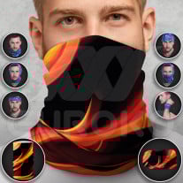 Multifunktionsschal mit roter Flamme