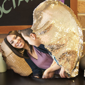 Herzkissen Pailletten