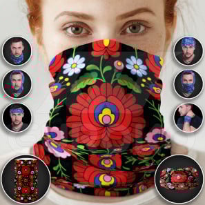 Loopschal mit Blumen