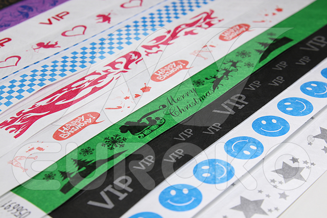 Gemusterte TYVEK Eintrittsbänder 19mm