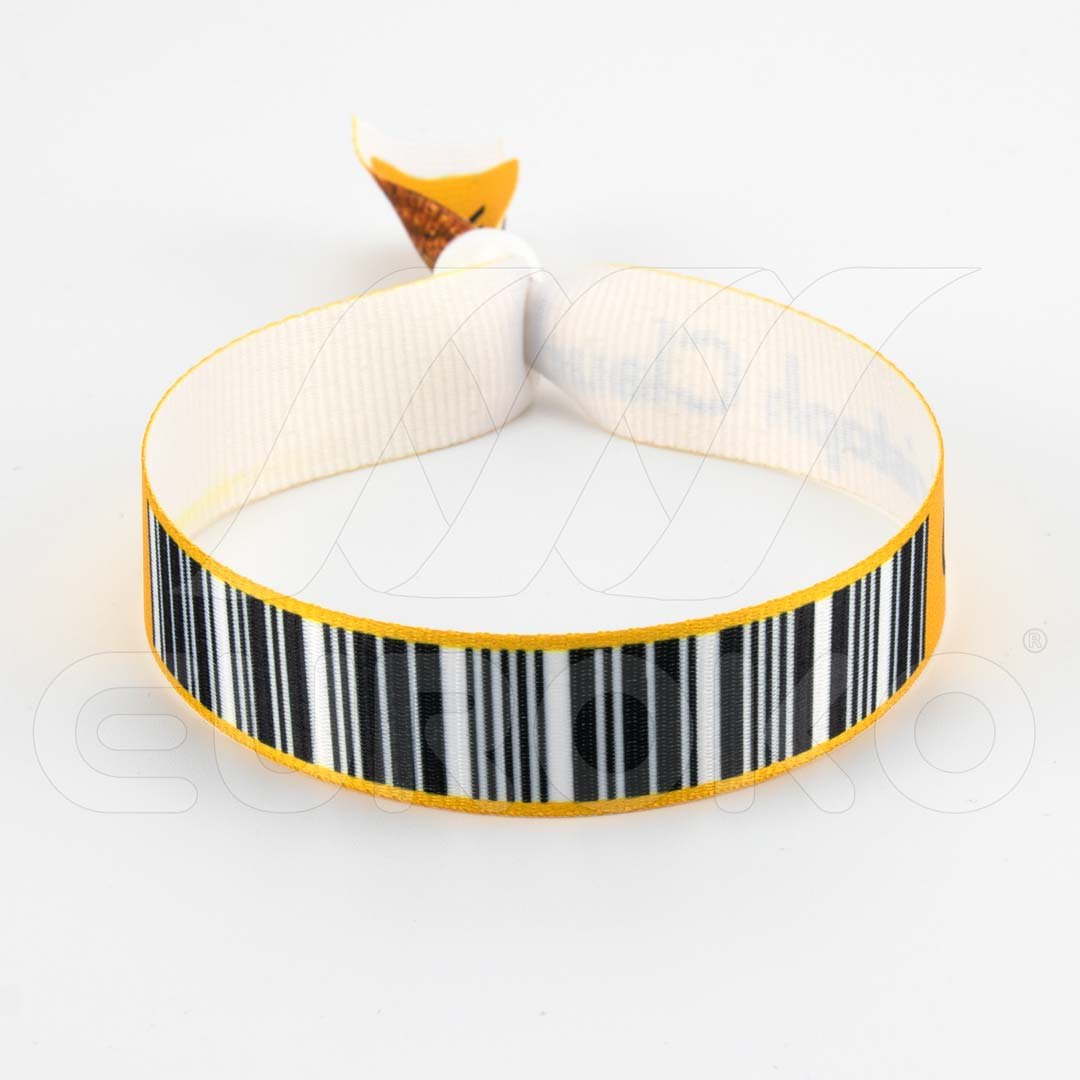 bedruckte Stoff Eintrittsbänder mit einem barcode