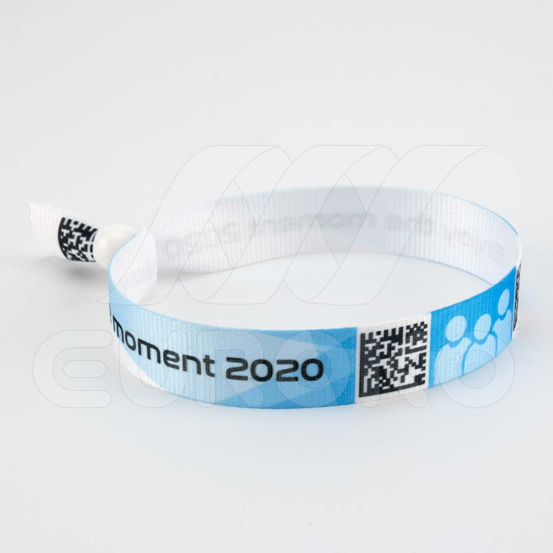 bedruckte Stoff Eintrittsbänder mit einem qe code