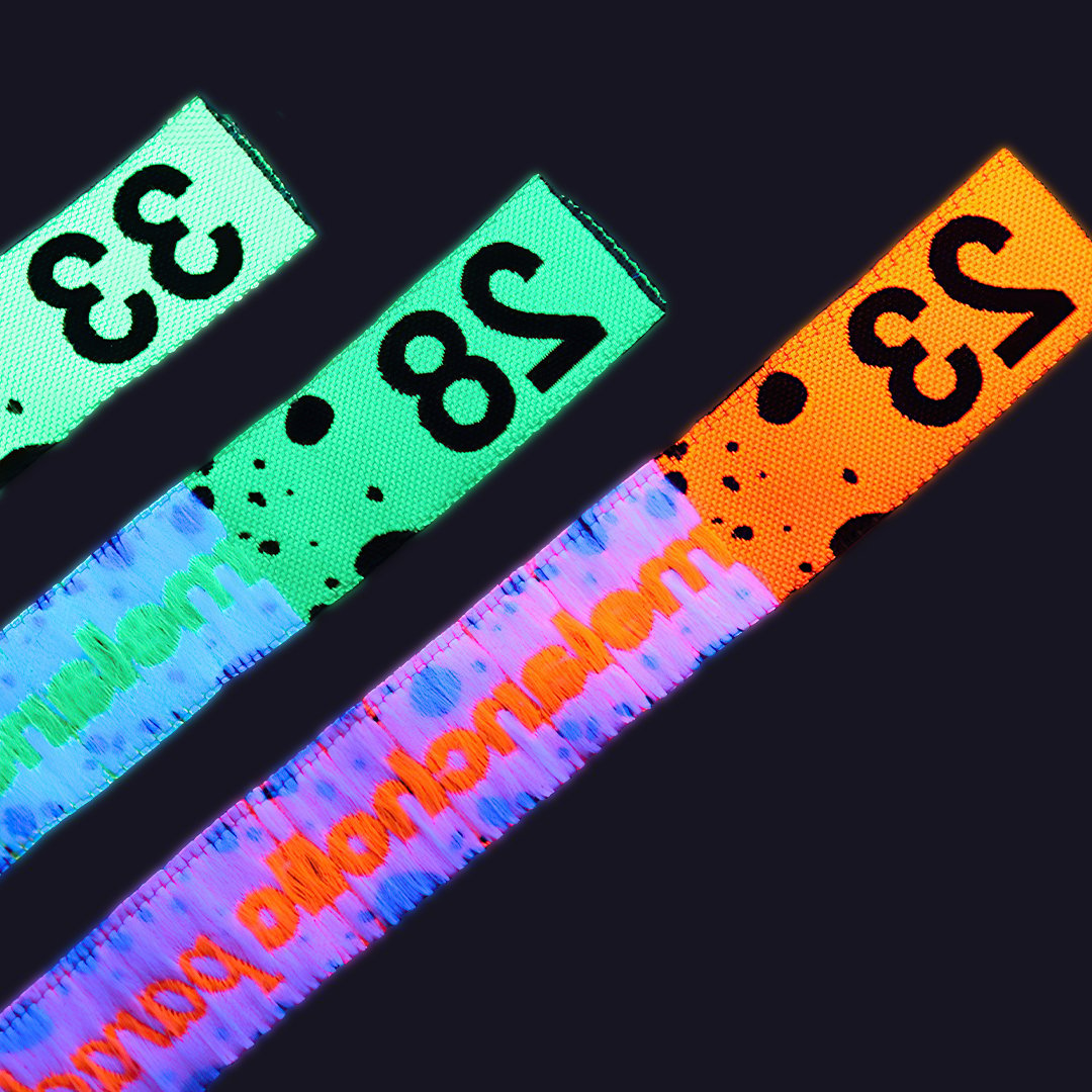 Festivalbändchen Neon gewebt 20mm