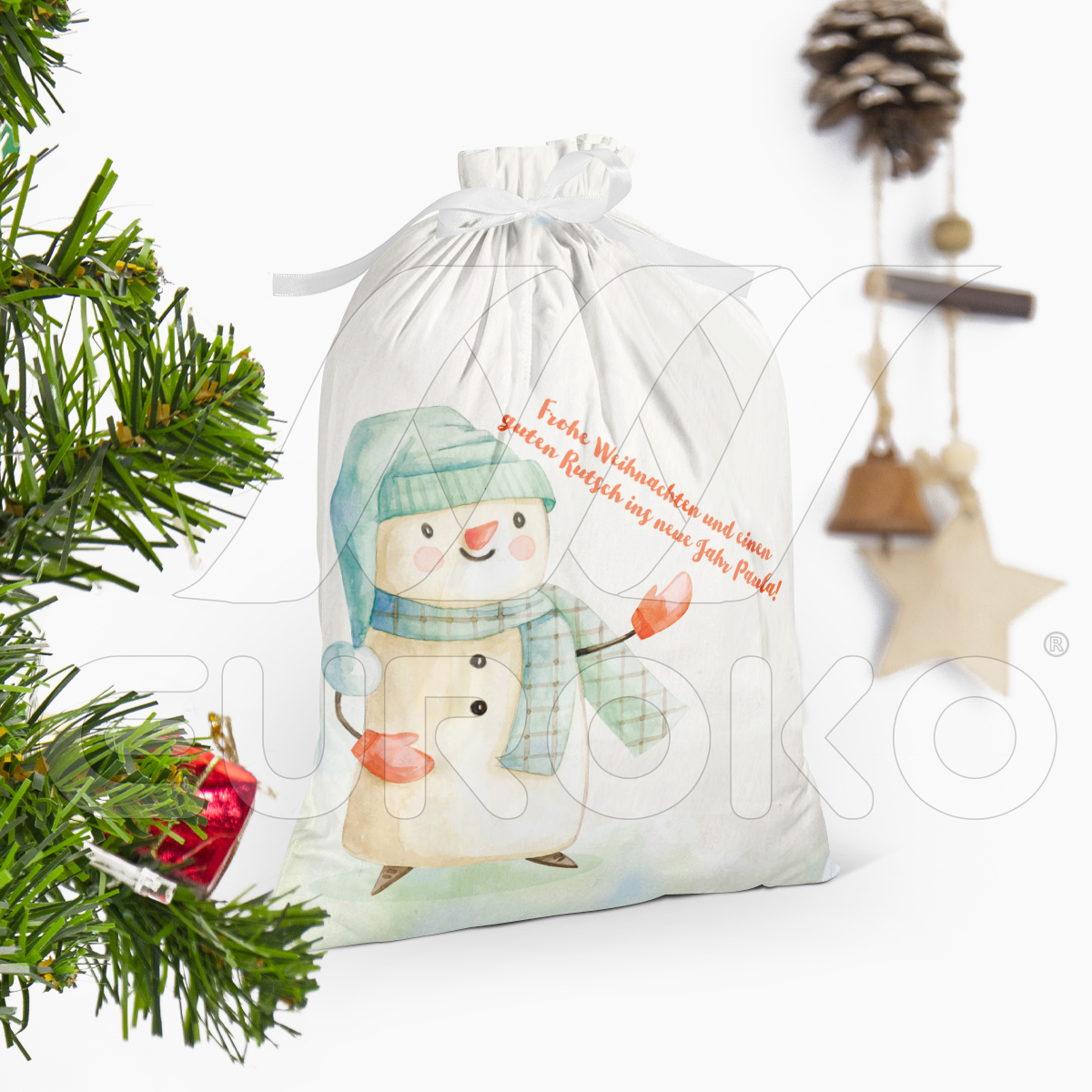 Jutesack mit einem Name Jutesack mit einem Name